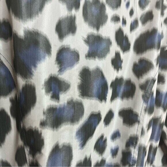 Joseph Ribkoff  Size 6 Blue Cheetah Print Lined Spring Style Bubble Hem Jacket - Picture 9 of 15